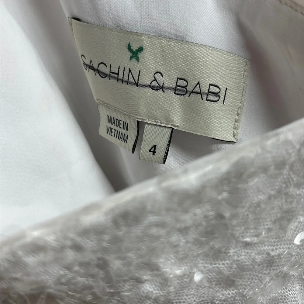 BHLDN Sachin & Babi Elegant White One-Shoulder Dress Size 4,12 ,10 - Picture 6 of 7